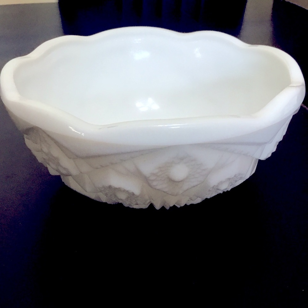 Milk Glass Fruit Bowl